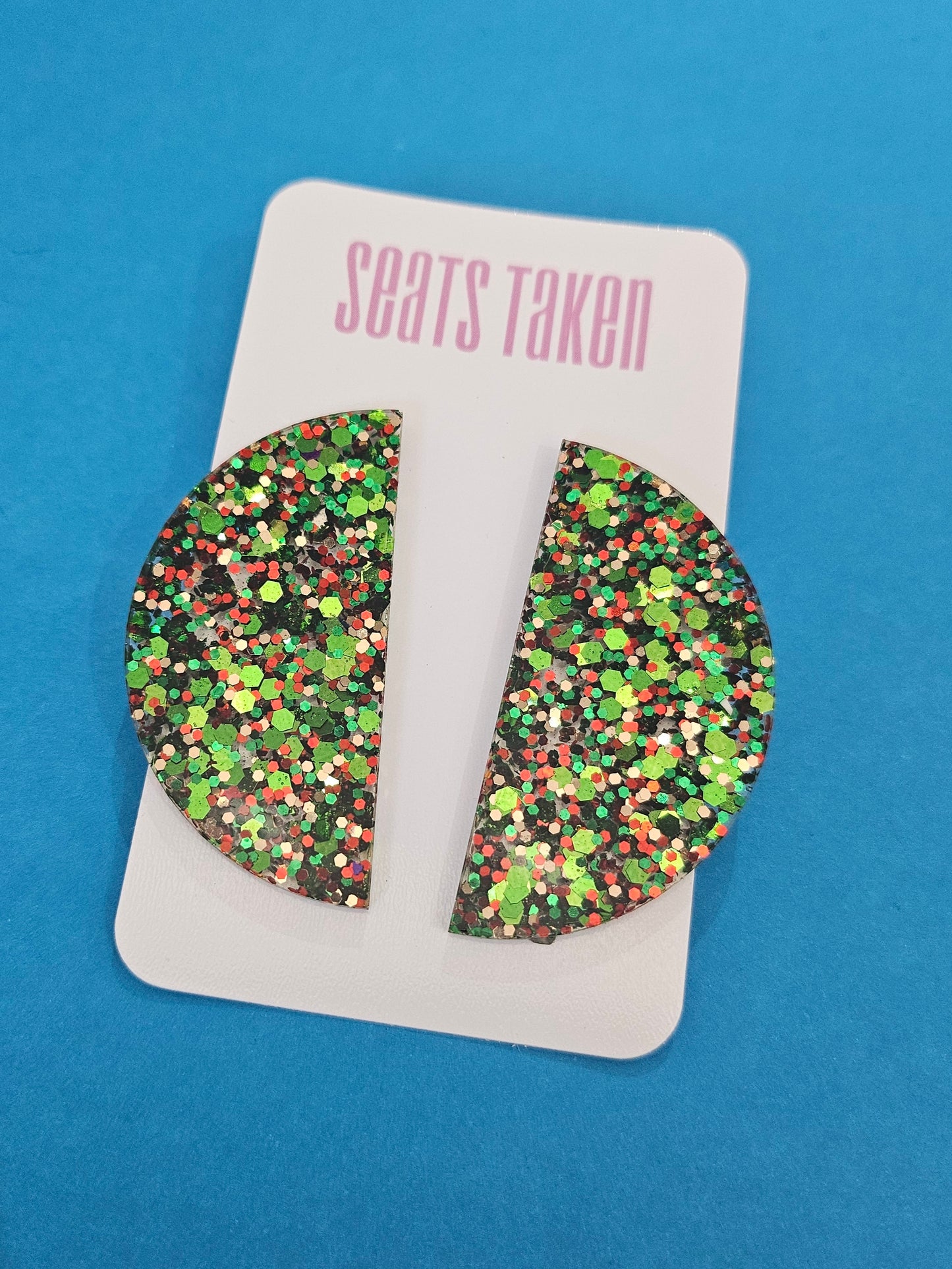 Half circle christmas statement studs