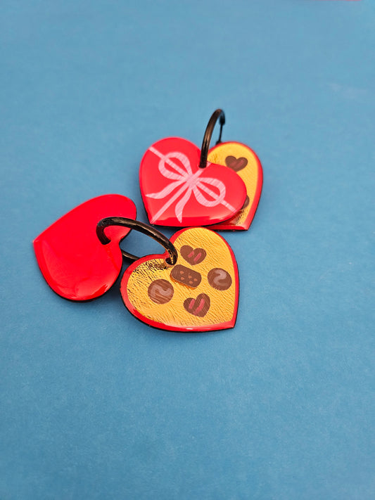 Chocolate box hoop dangles