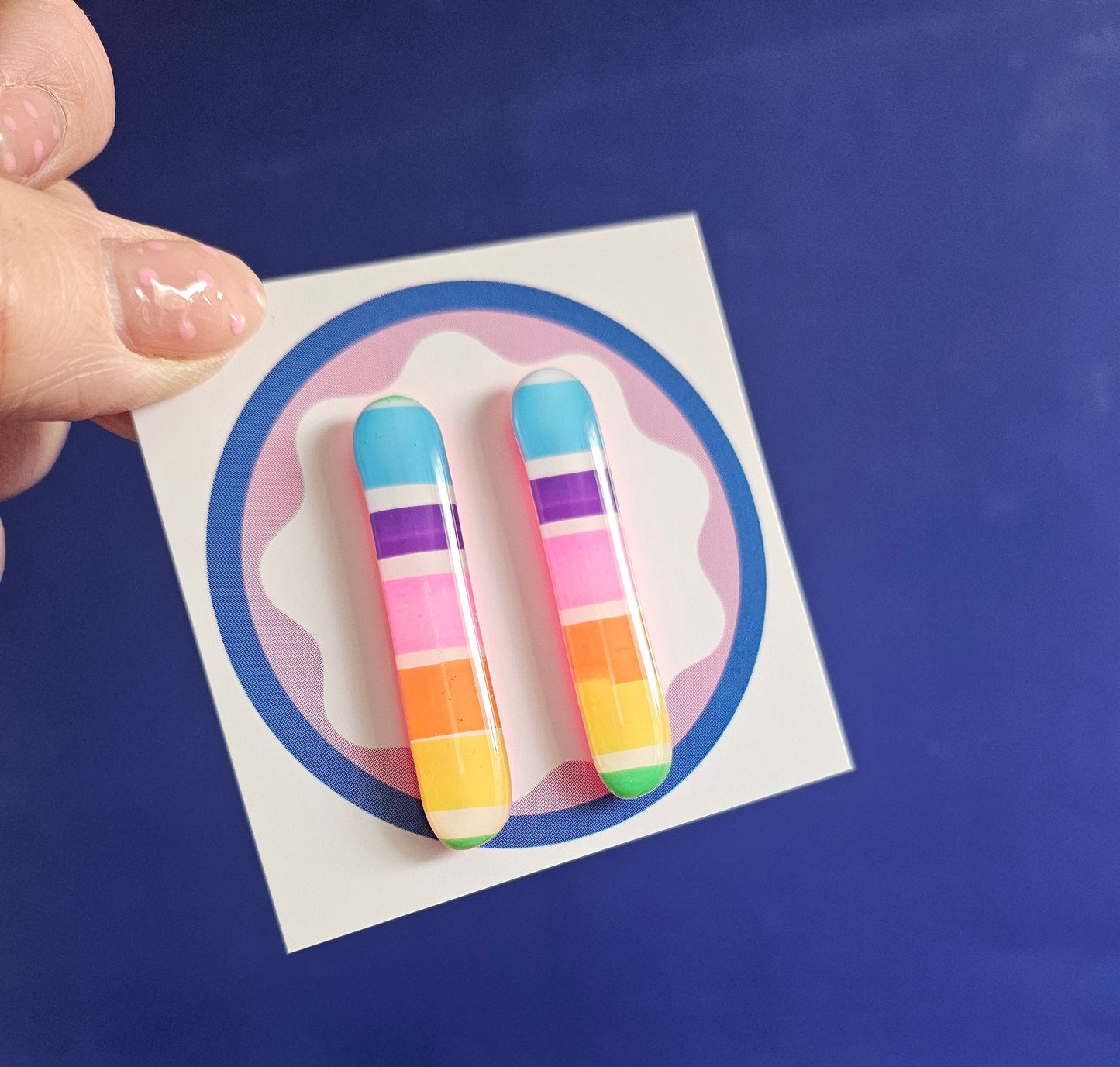 Candy stripe sticky studs