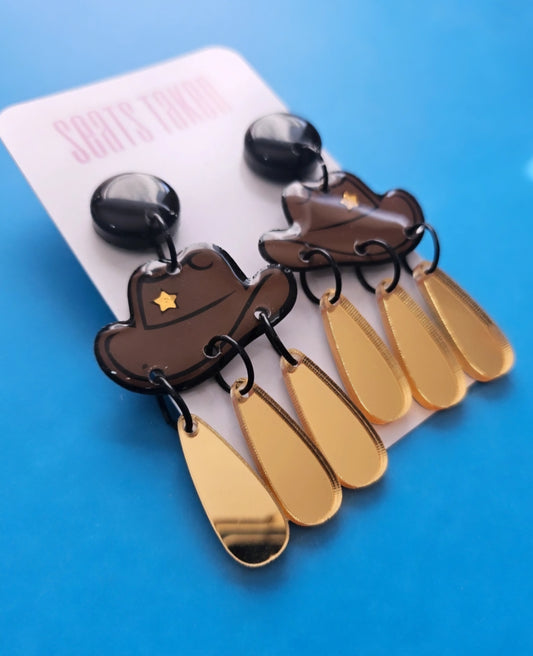 Cowgirl gold dangles