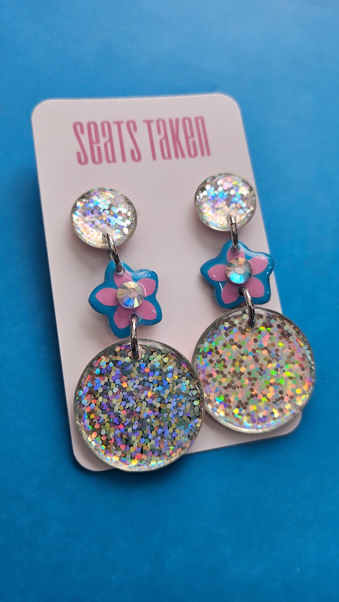 Holo flower drop dangles