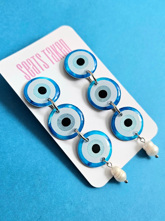 Evil eye 3drop dangles