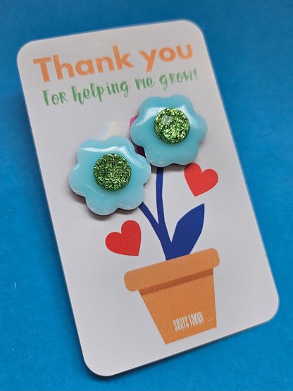 Flower cute educator gift studs