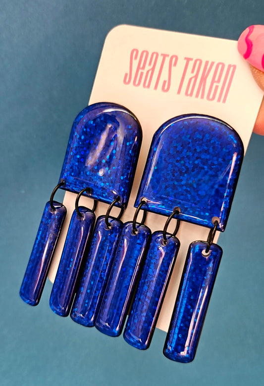 Electric blue jelly dangles
