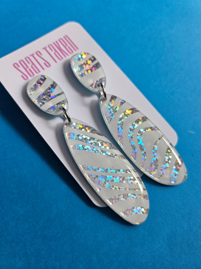 Zebra disco Lucy long drop dangles