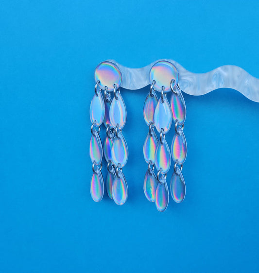Smokey holographic jiggle jelly dangles