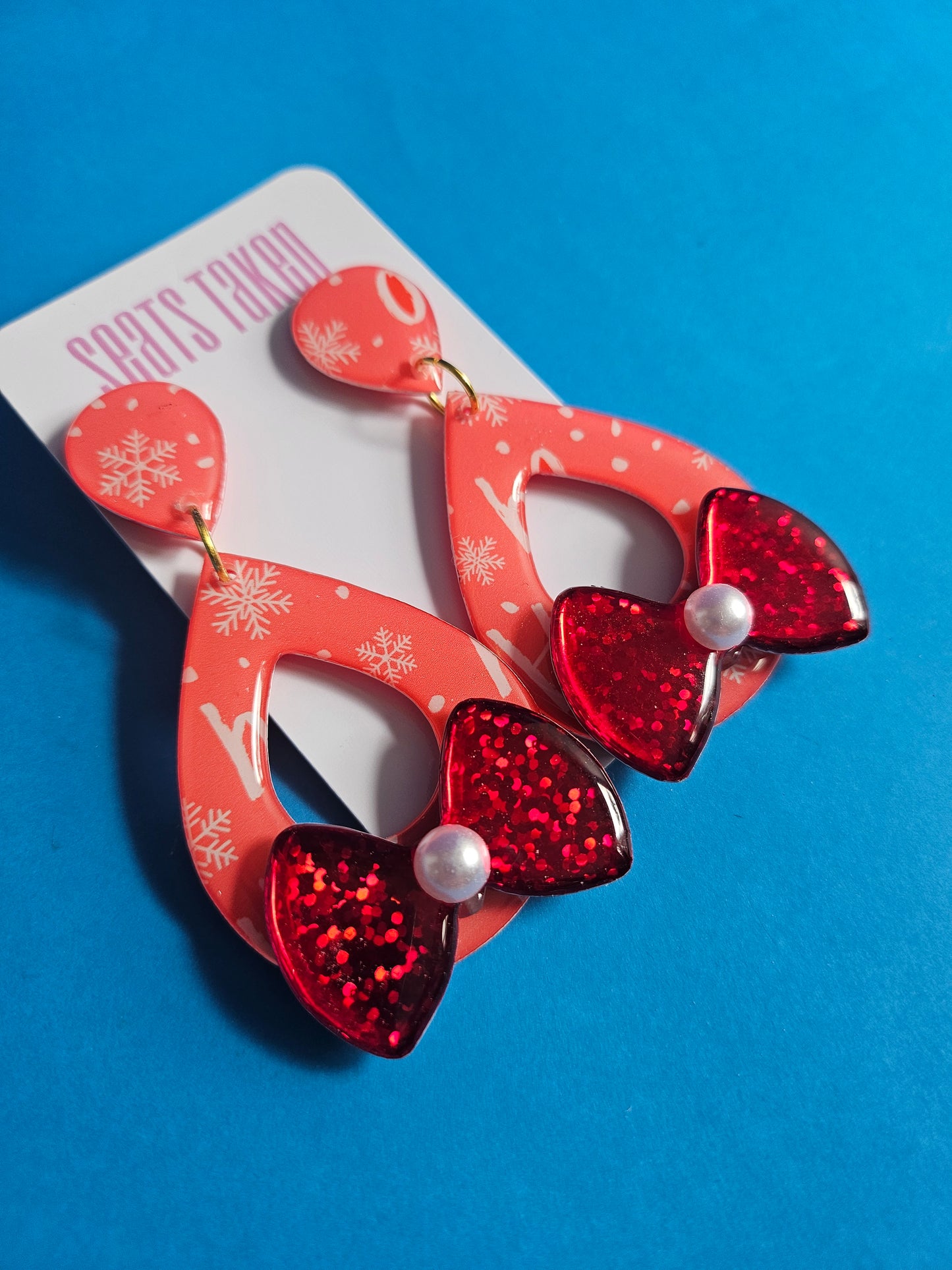 Ho,ho Christmas bow dangles