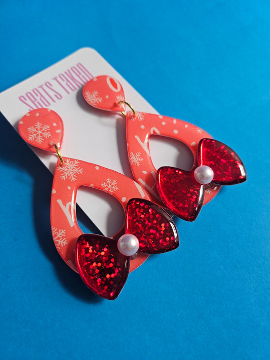 Ho,ho Christmas bow dangles