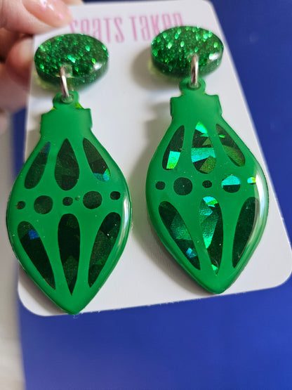 Green Christmas bauble dangles
