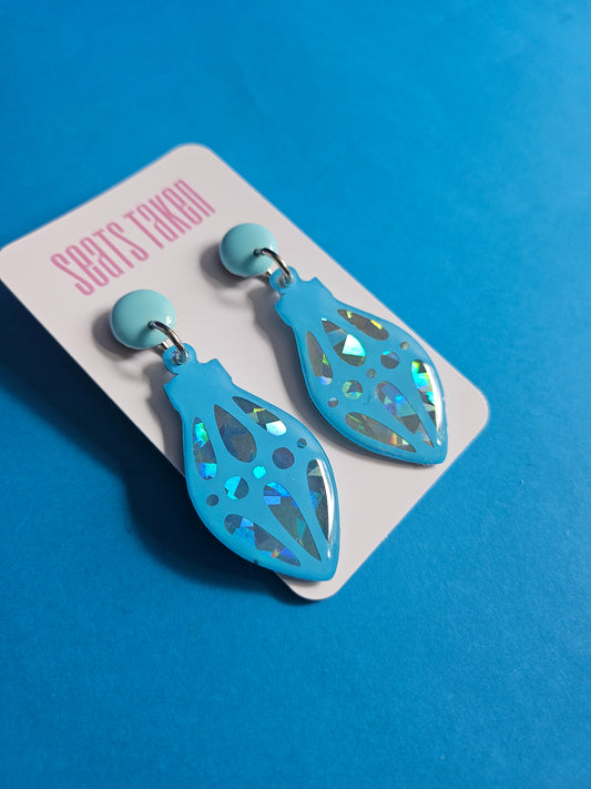 Aqua bauble dangles