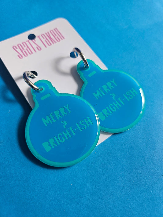 Merry and bright-ish Christmas dangles (blues)